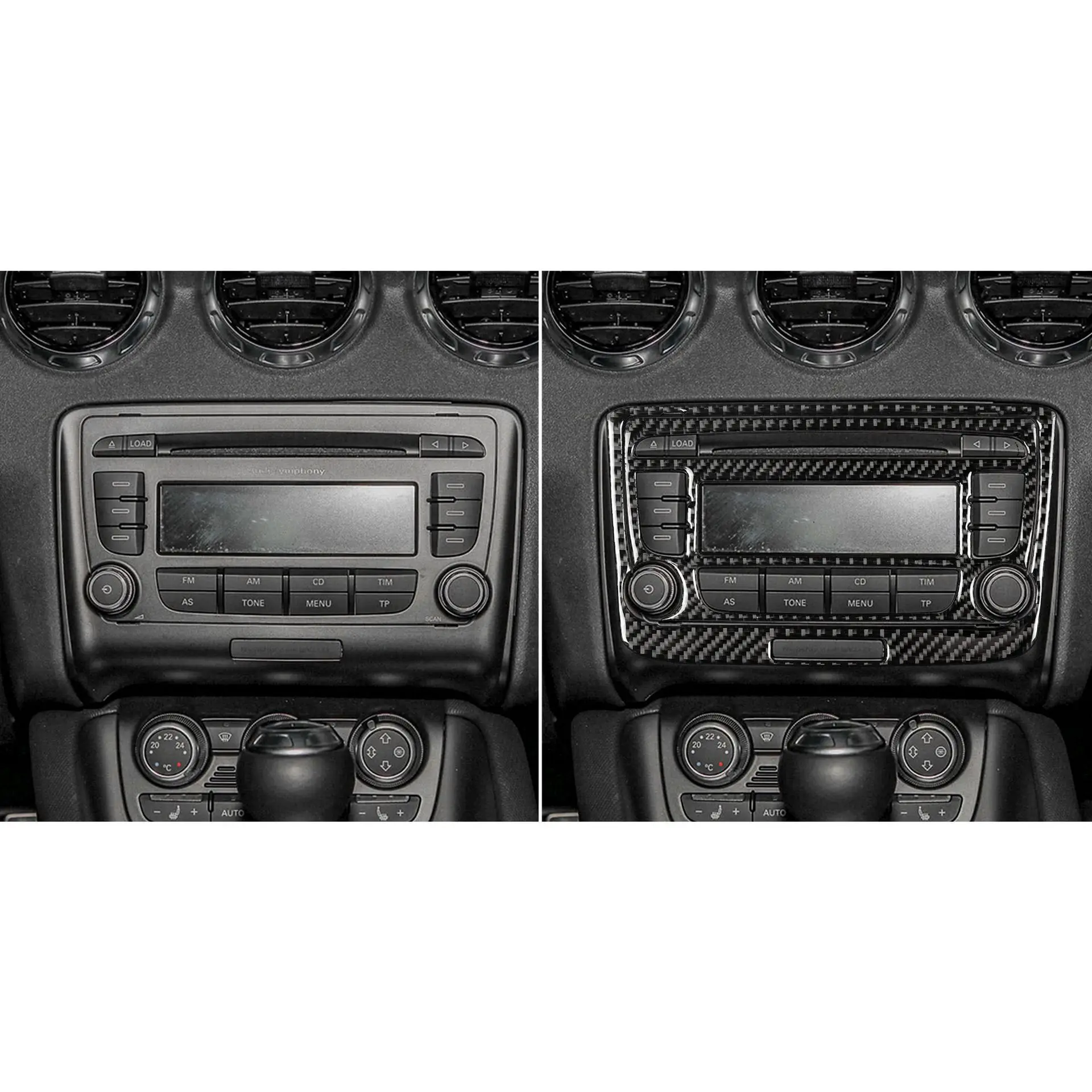 Prepreg Dry Carbon Real Carbon Fiber Interior Center Console A/C CD Panel Cover Trim for Audi TT TTS TTRS 8J MK2 2007-2013 4