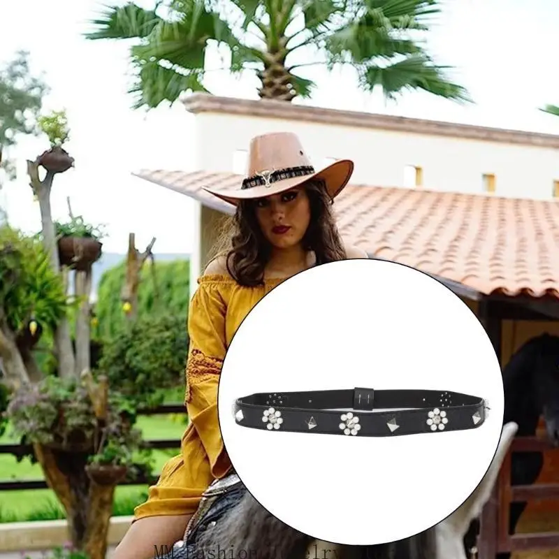 D0UB Lederhut Bands für Männer Damen Western Hat Belt Bands Western Bandgürtel