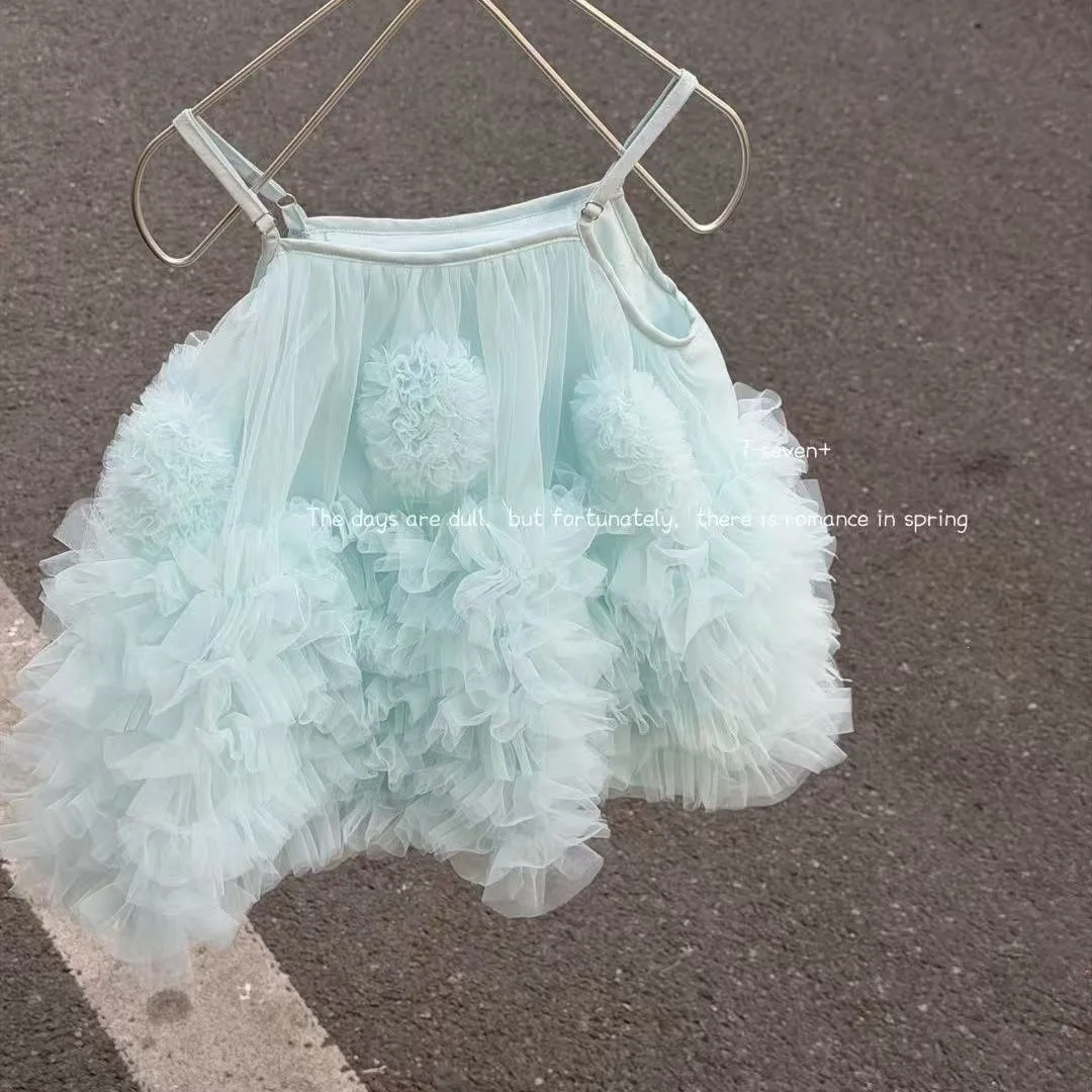 Girls' dress gauze skirt summer outfit new princess 2026 Korean skirt camisole skirt mesh cotton