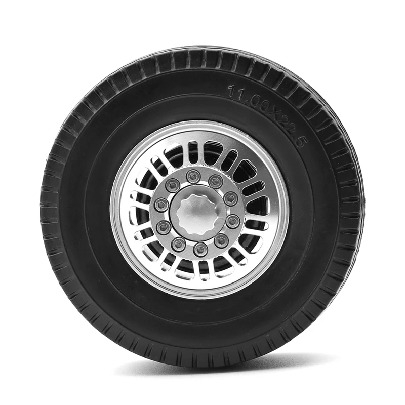 2023 Hot-2Pcs 85Mm Hard Rubber Tires Metal Wheel For 1/14 Tamiya RC Tractor Truck MAN King Hauler ACTROS SCANIA Upgrades Parts