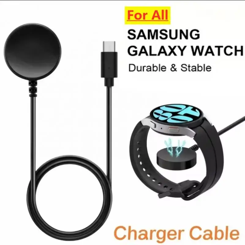 Przenośna magnetyczna ładowarka bezprzewodowa do zegarka, kabel USB, szybka stacja dokująca do ładowania dla Samsung Galaxy Watch 8 7 6 5pro 5 4 3 Active 2 — zdjęcie 2
