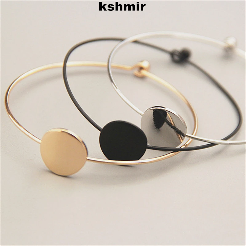 kshmir 2023 New copper wire round retro geometric simple bracelet fashion ladies fashion exquisite bracelet jewelry gift