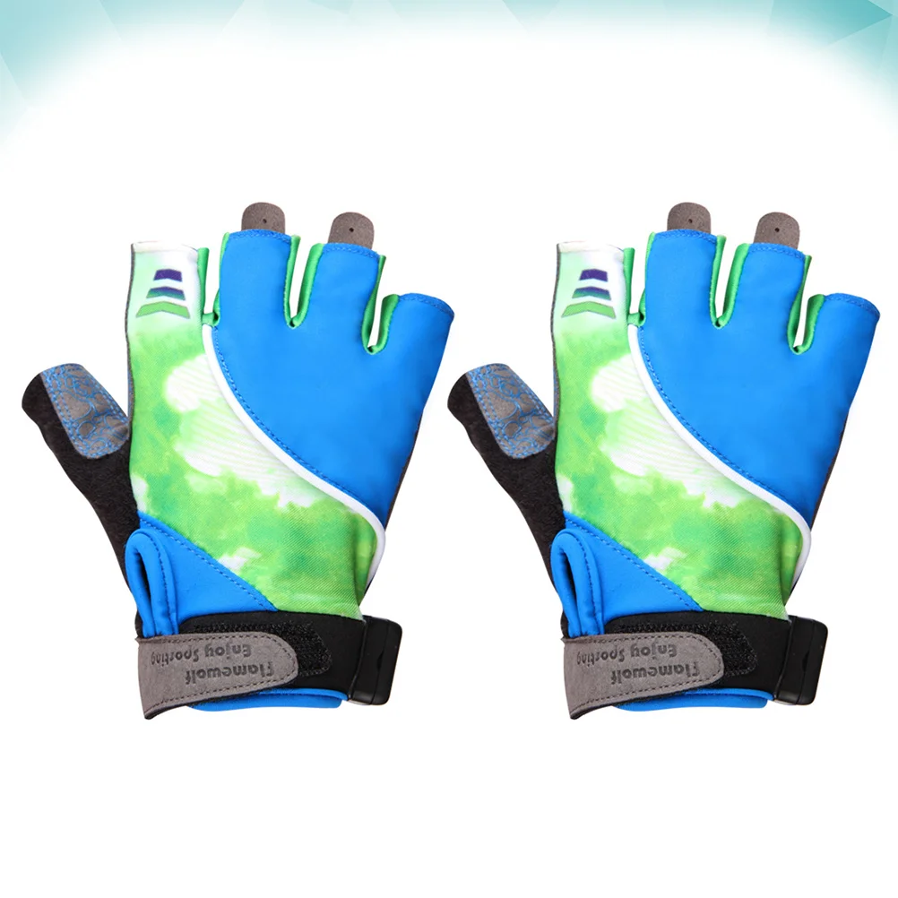 

1Pair LED Biking Gloves Breathable Comfortable Non Slip Half Finger Gloves for Men Outdoor Activities Blue