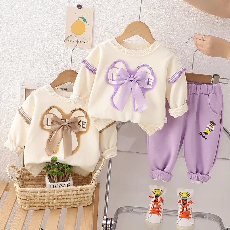 New Spring Autumn Baby Clothes Suit Children Girls Fashion T-Shirt Pants 2Pcs/Sets Toddler Casual Sports Costume Kids Tracksuits