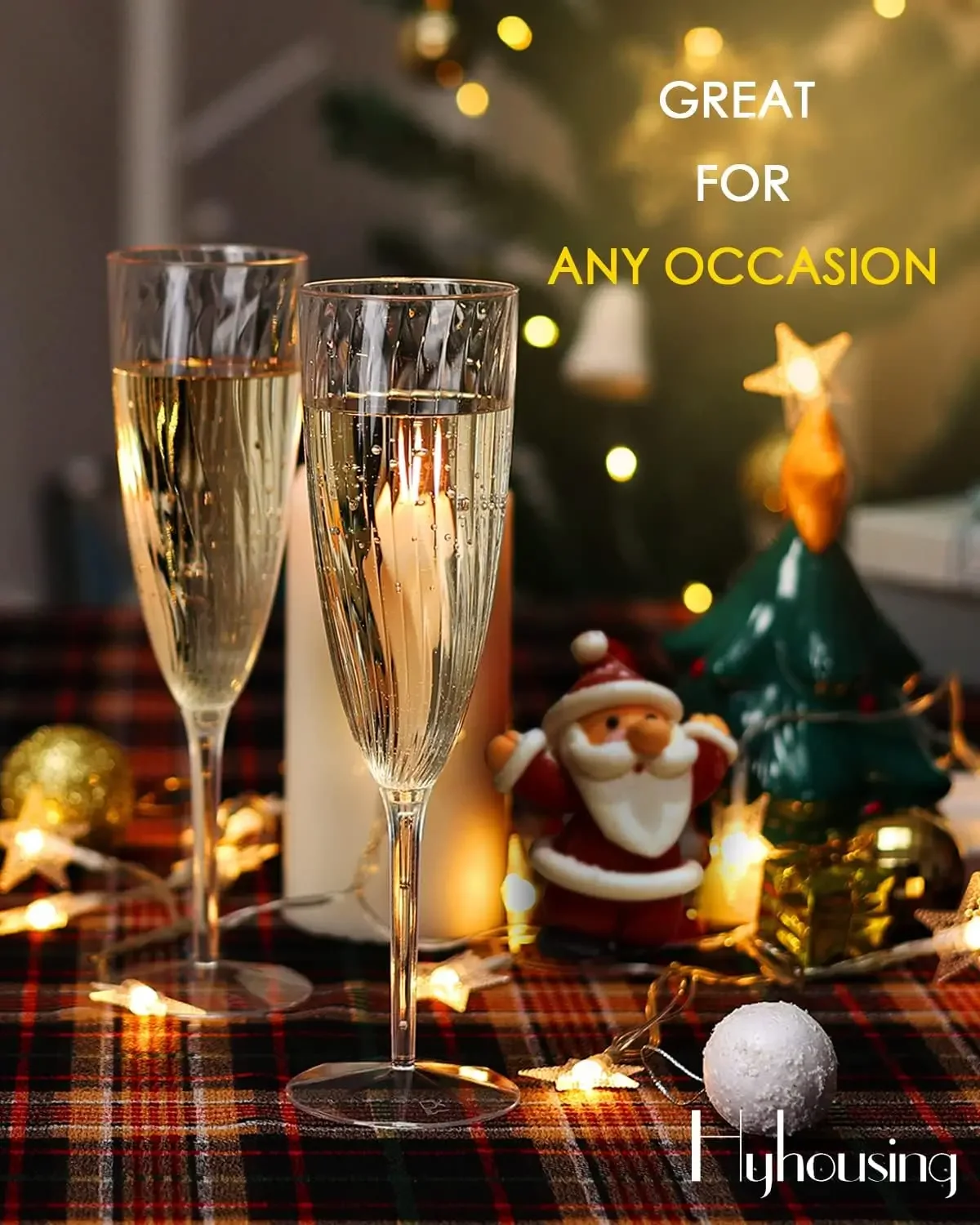 48 Plastic Champagne Flutes Clear Disposable Plastic Champagne Glasses Reusable Wine Cocktail Cups for Home Daily Life Party