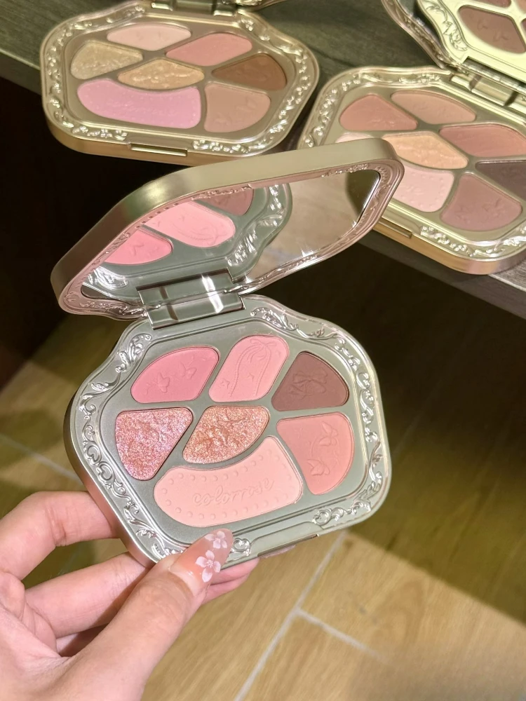 ColorRose 7 color eyeshadow palette Western antique for face, long-lasting, non-smudged matte, light makeup, eye makeup