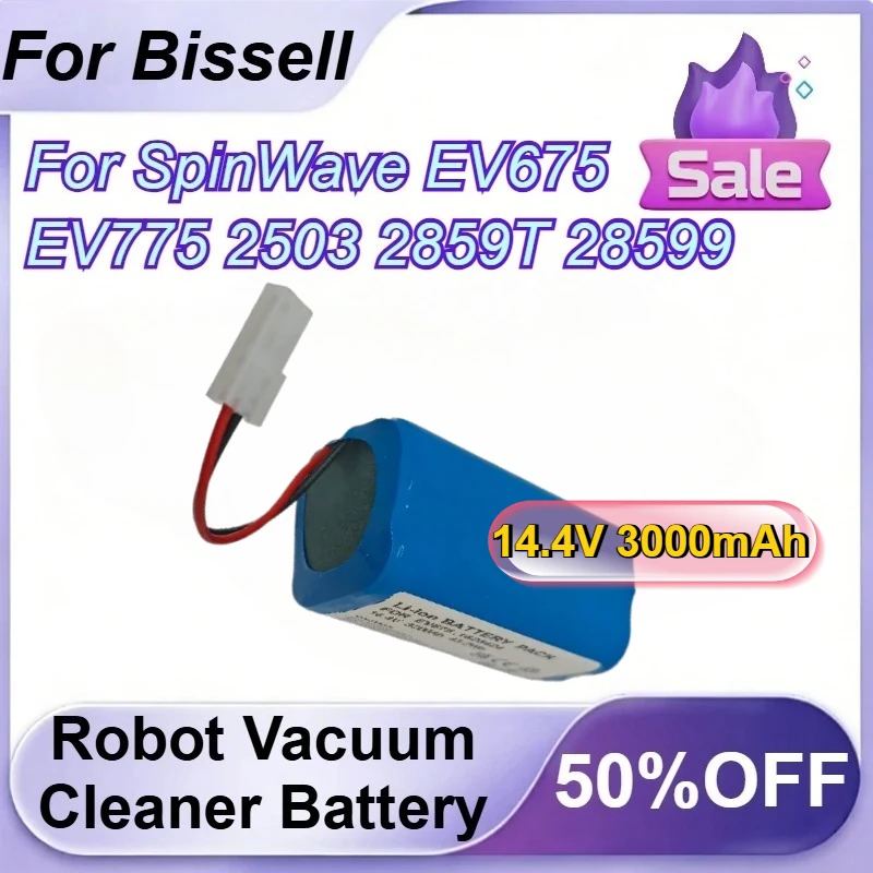 

14.4V 3000mAh Replacement Robot Vacuum Cleaner Battery for Bissell SpinWave EV675 EV775 2503 2859T 28599 3115 3347 Battery
