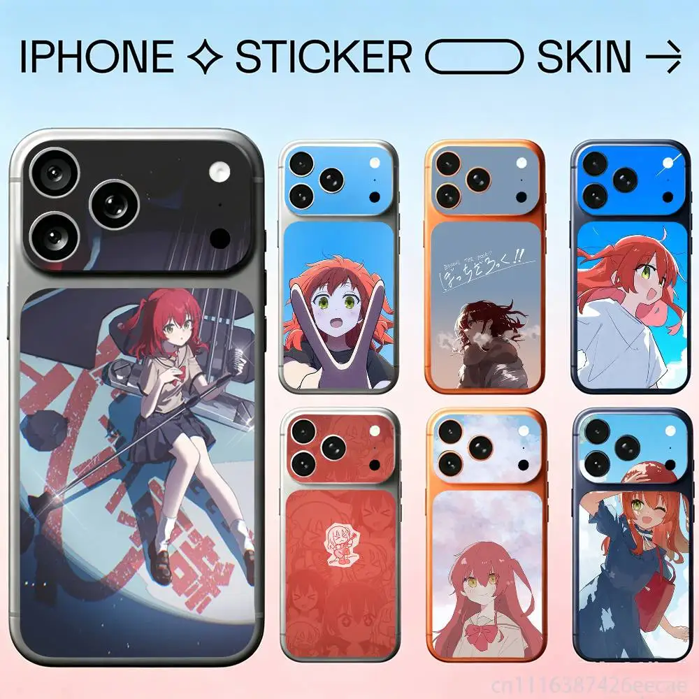 Kita Ikuyo B-Bocchi the Rock Fiber Skin Wrap Change Case for iPhone 17Pro,17Pro Max Back Sticker Cover