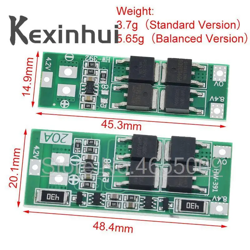2S 20A 7,4 V 8,4 V 18650 tablica zabezpieczająca baterię litową/płytka BMS standard/balance