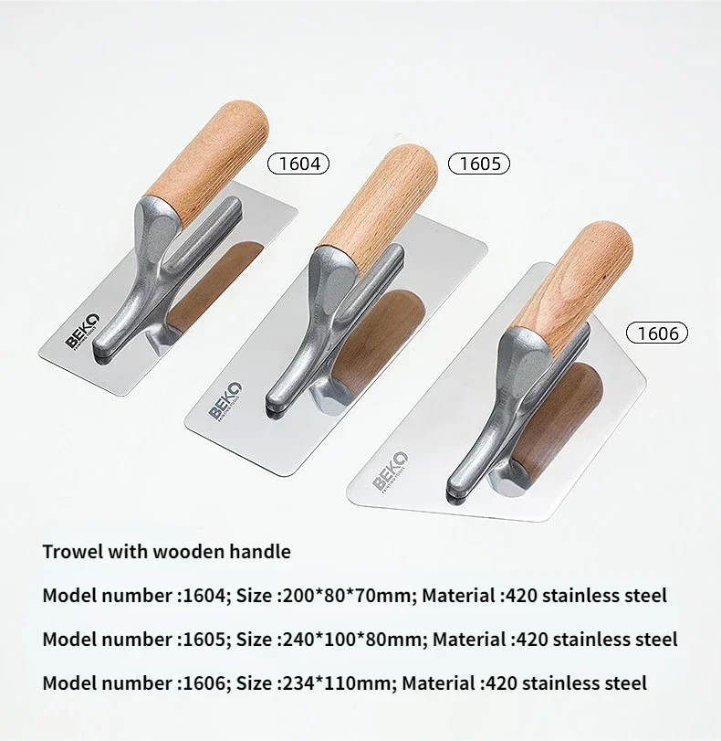 3 pz/set Set di strumenti per cazzuola per calcestruzzo cazzuola per intonacatura per pareti in acciaio inossidabile per intonaco per pareti