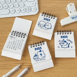 6Style 1Pcs/pack2025 Mini Cute Desktop Calendar for Desktop Office Learning Schedule Notetaking Ornament