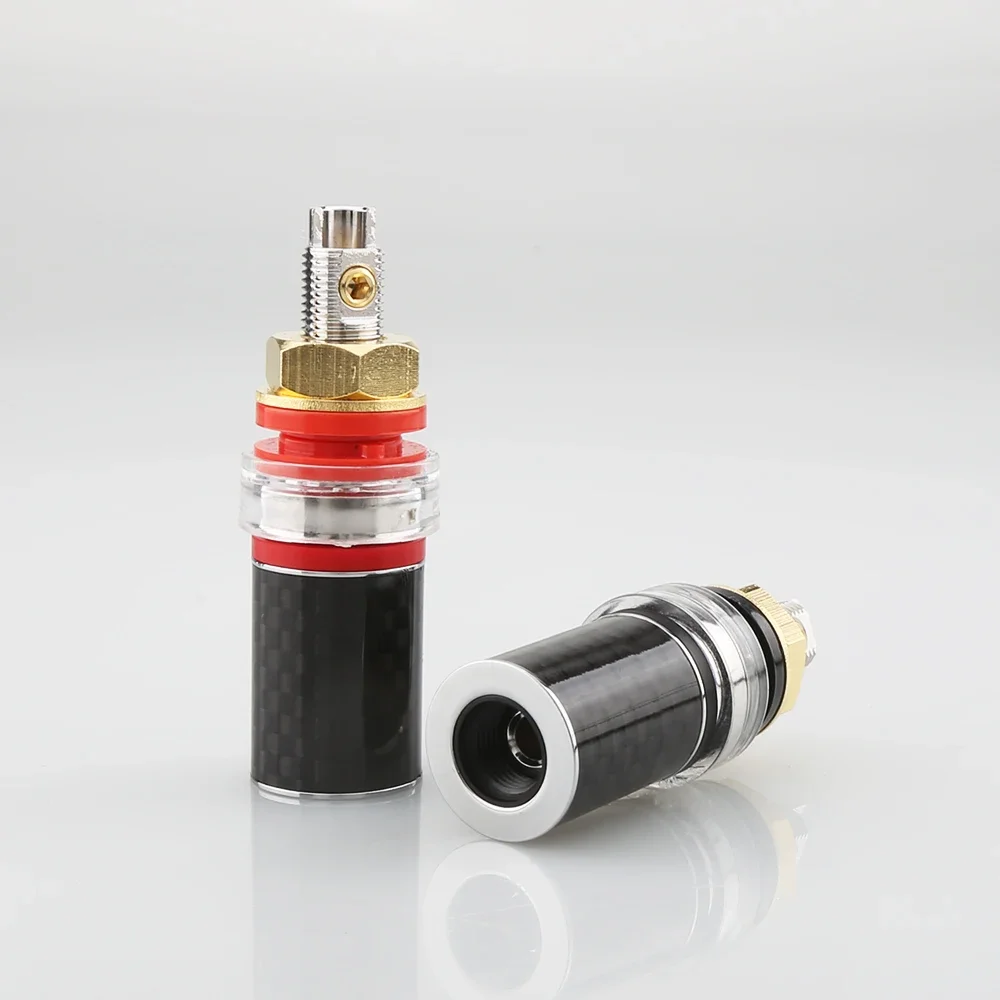 

Viborg BP604 BP604G BP604R Pure Copper Rhodium Plated Carbon Fiber Speaker Terminal Gold Plated Binding Post for Audio Equipment
