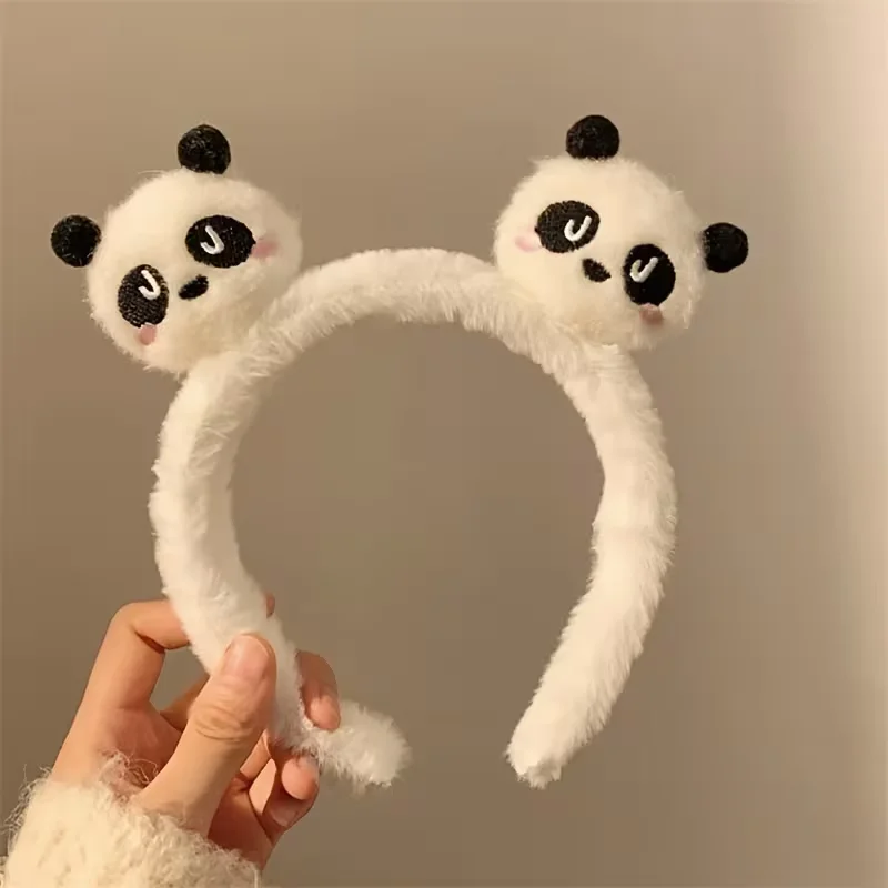 1 Süßes Panda-Plüsch-Haarband, Tier-Haarband, Geeignet für Make-up und Gesichtswäsche – Detail 5