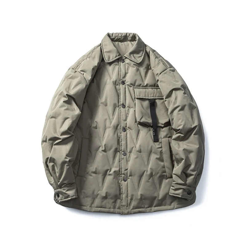 

Утепленная свободная куртка-пуховик для активного отдыха, теплая повседневная ретро-ветрозащитная зимняя куртка с ромбовидным узором