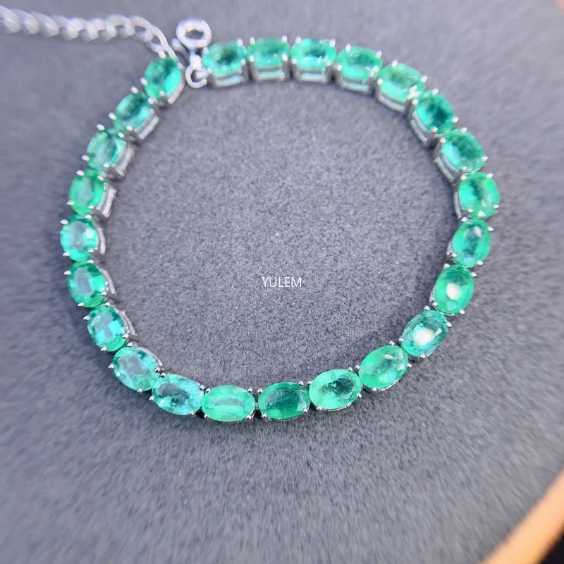 Natural Emerald Ruby Blue Sapphire Bracelet for Women Free Gift Box 925 Silver Luxury Jewelry Wedding Engagement Free Shipping