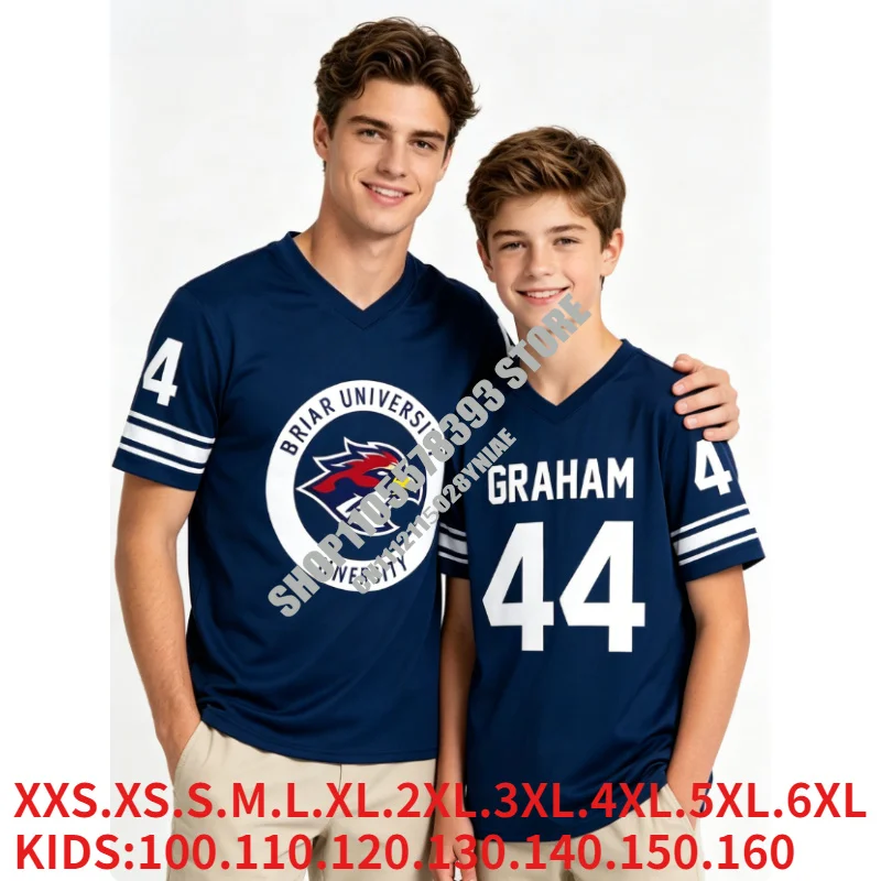 

Off Campus cosplay Briar University Jersey Graham 44 22 DI LAURENTIS 66 Tucker46 T-shirt V-neck Short Sleeve Men Women Tees
