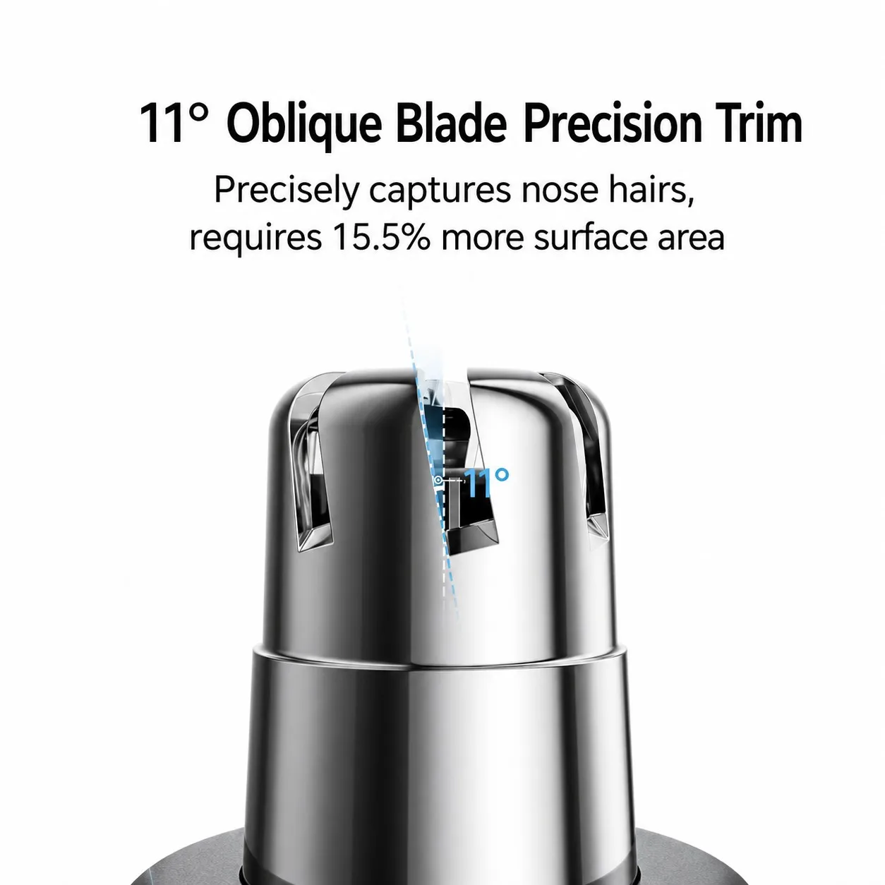 2026 NEW MIJIA Electric Nose Hair Trimmer Pro Aluminum Alloy Portable 11° Oblique Blade Painless Nose Ear Hair Clipper （CN） view 3