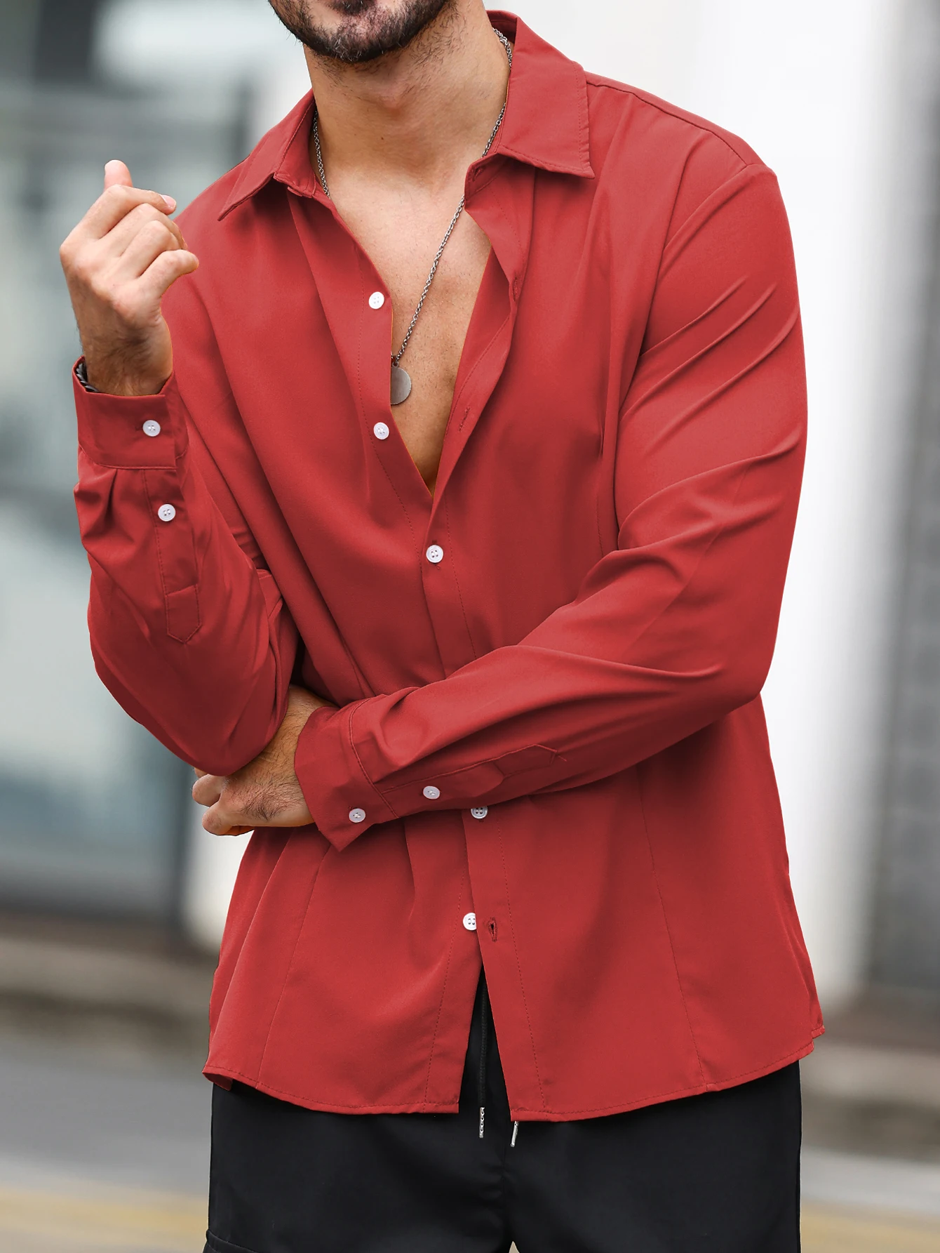 Однотонный топ мужской кардиган рубашка