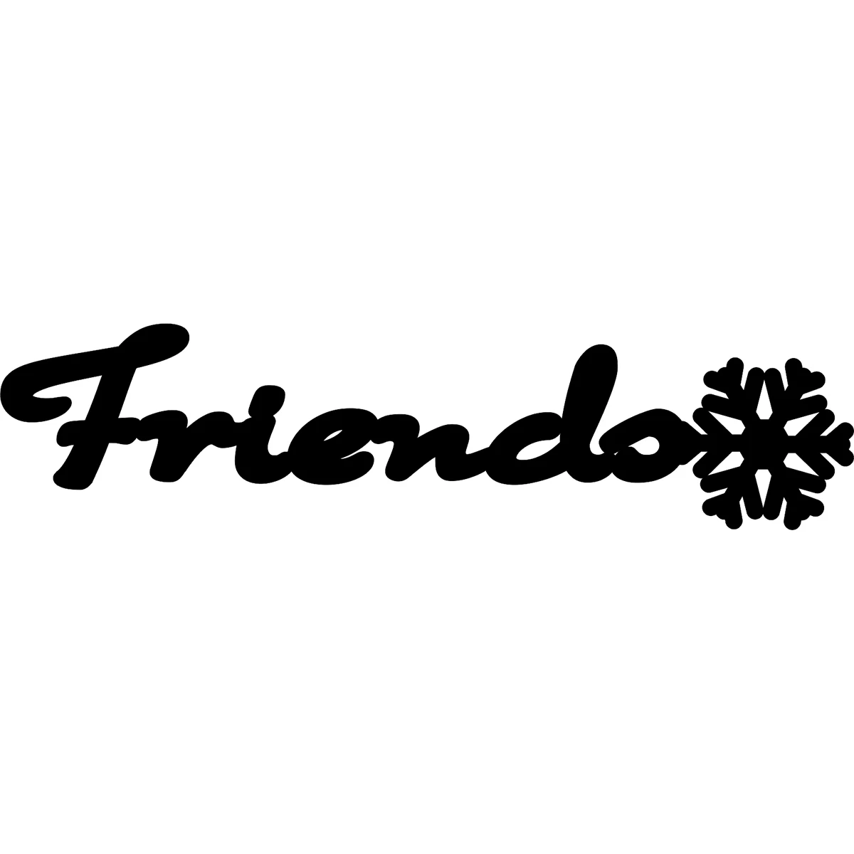 Creative Cursive Friendo with Snowflake Acrylic Car Sticker, Waterproof Personalized Letter Decal for Daily Use & Gifts view 2