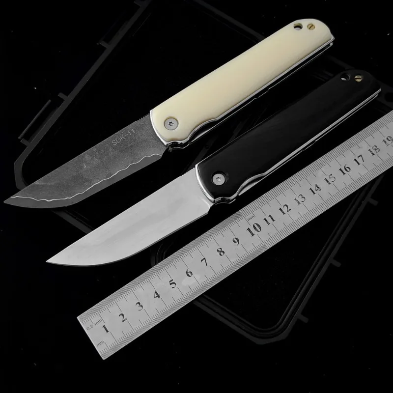 

New SKD-11 Folding Knife Trisilicon Blade Acrylic Handle Camping Survial Outdoor Hunting Tactical Pocket Knives EDC Multitool