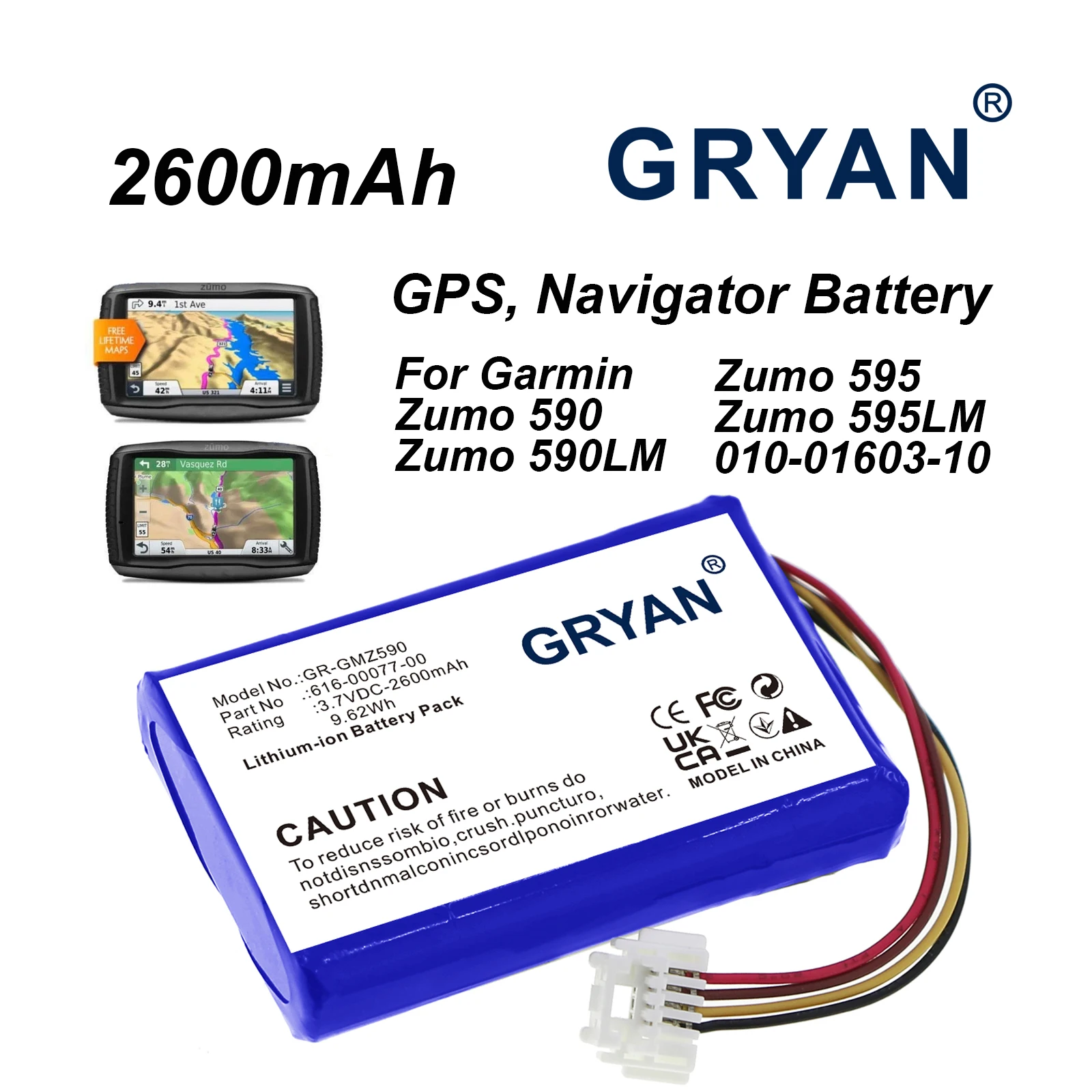 

3,7 В 2600 мАч GPS, аккумулятор для навигатора 616-00077-00 для Garmin Zumo 590, Zumo 590LM, Zumo 595, Zumo 595LM, 010-01603-10 + ИНСТРУМЕНТ