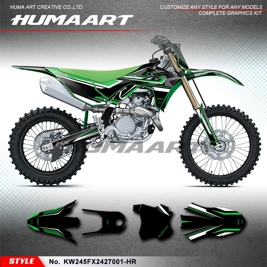 HUMAART Decals Stickers Wrap Design for Kawasaki KX450 KX450X KX450F 2024, KW245FX2427001-HR