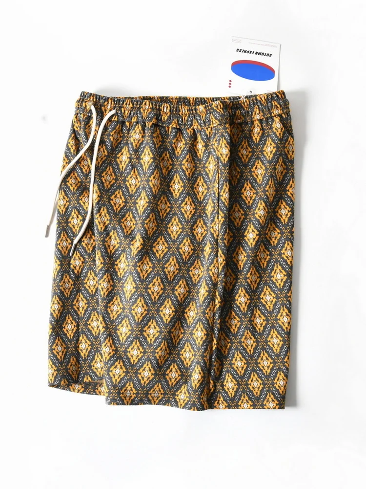 

New American Sle Men's Summer Faion Print Loose Straight Leg Casual Beach orts Five-Quarter Pants Breathable Polyester