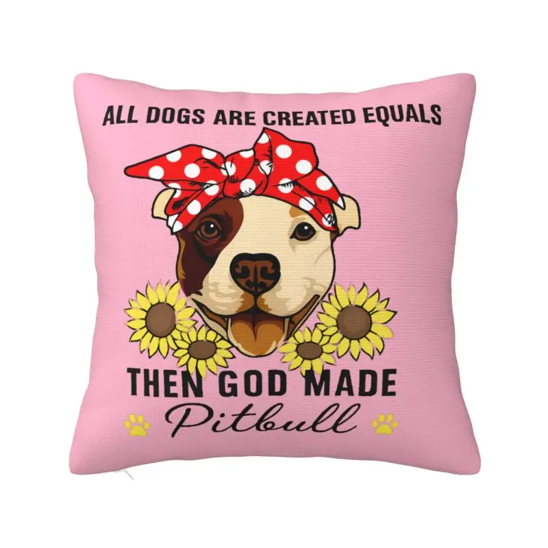 Luxury Funny Jesus And Pitbull Cushion Cover 40x40cm Polyester Dog Lover Pillow Case for Car Square Pillowcase Decoration