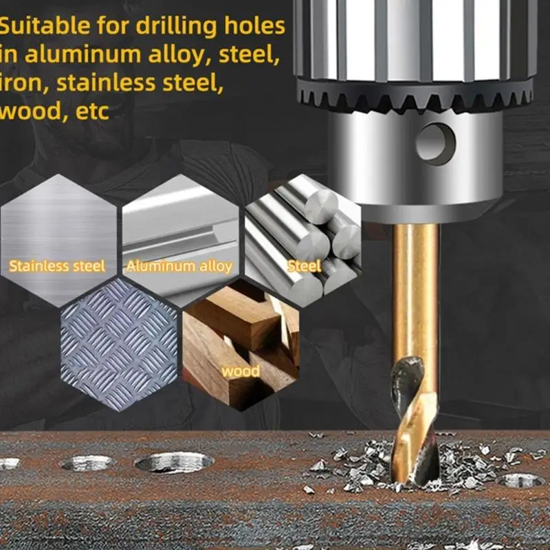 652F 6Pcs Drill Bits Hole Cutter High Speed Steel Drill Bit For Hand Electric Drill