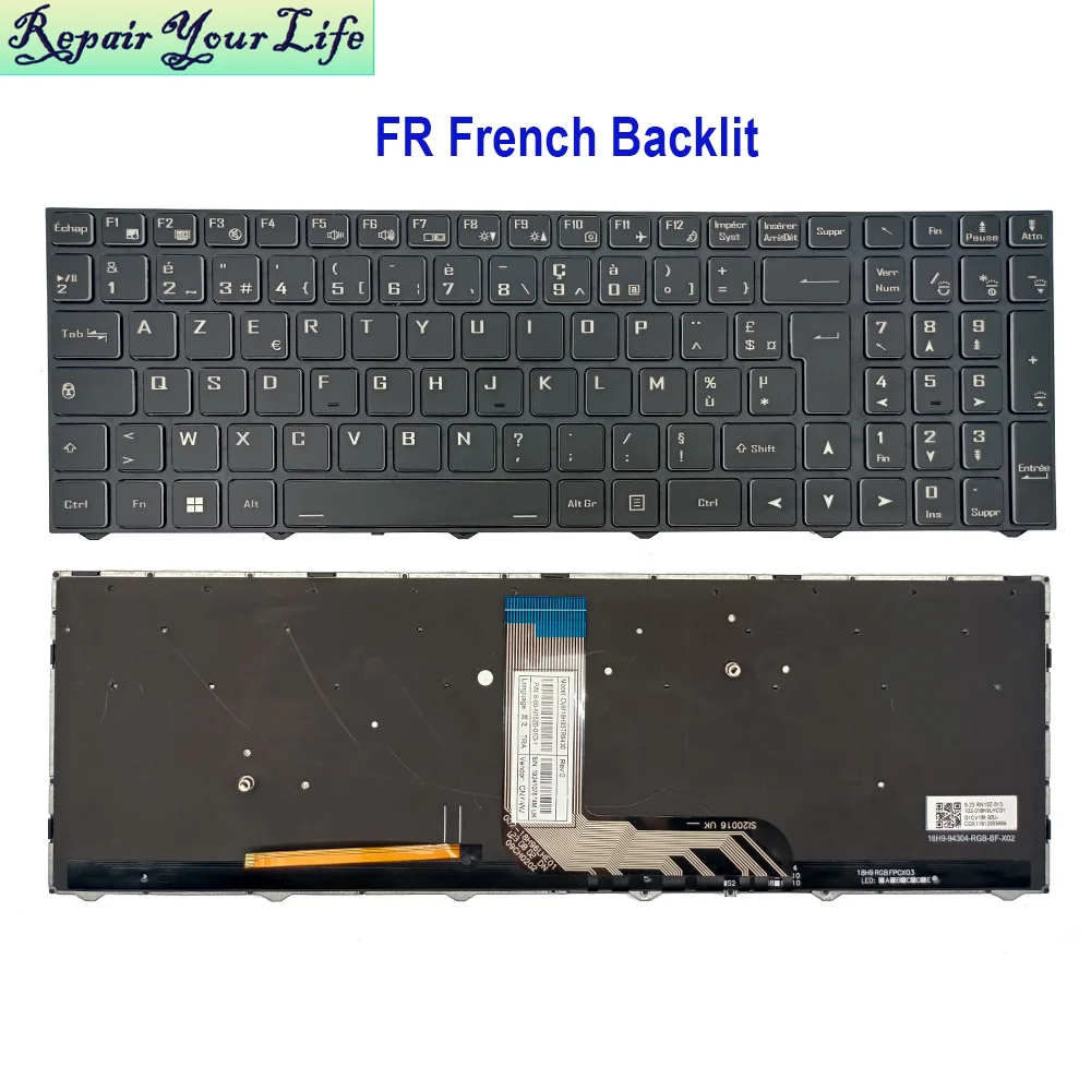 UK US RU FR Spain Turkey Backlit Keyboard For Monster Abra A7 V12 A7 V13 A5 V16 A5 V17.1 .2 .3 .4 .5 French AZERTY Gaming Laptop