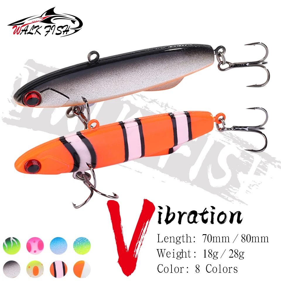 WALK FISH nuevo invierno 18g 28g VIB Pesca en hielo cebos de señuelo duro Artificial Pesca Jig Pesca Whopper Plopper aparejos de Pesca