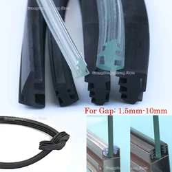 1/3/5Meter T Shape Sealing Strip Aluminum Alloy Door And Window The Card Slot Gap Filler Glass Fixed Silicone Rubber Stopper Bar