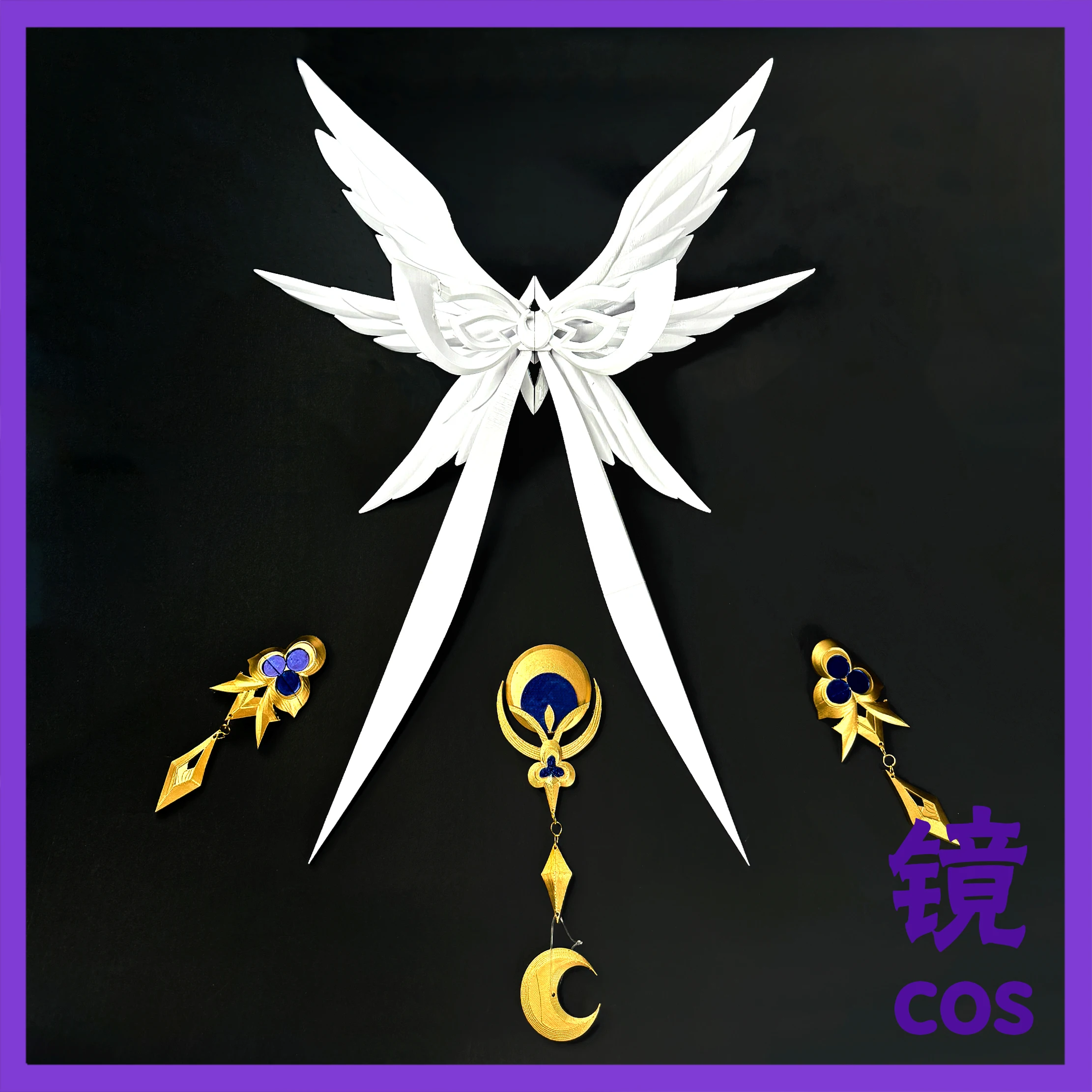 Genshin Impact Columbina-Accesorios de Cosplay, tocado de doncella de Luna, tocado Kollombina para fiesta de Todos los Santos, adultos, mujeres y hombres