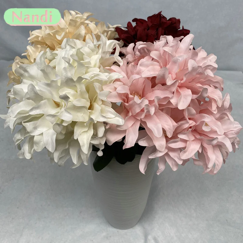 7-köpfige Dahlie-Simulationsblume, Hochzeit, Blumenarrangement, Dekoration für Zuhause, Wohnzimmer, Büro, Desktop-Dekoration
