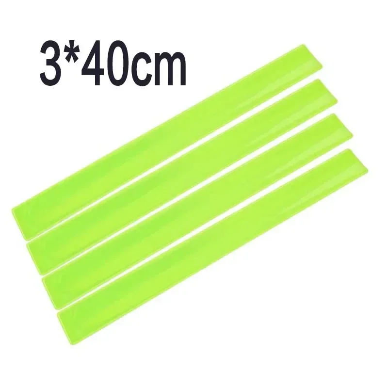 2pcs 40cm*3cm Reflective Wristband Slap Arm Band Leg Reflective Strap Night Safety Reflector Bracelets Wrap for Jogging Riding