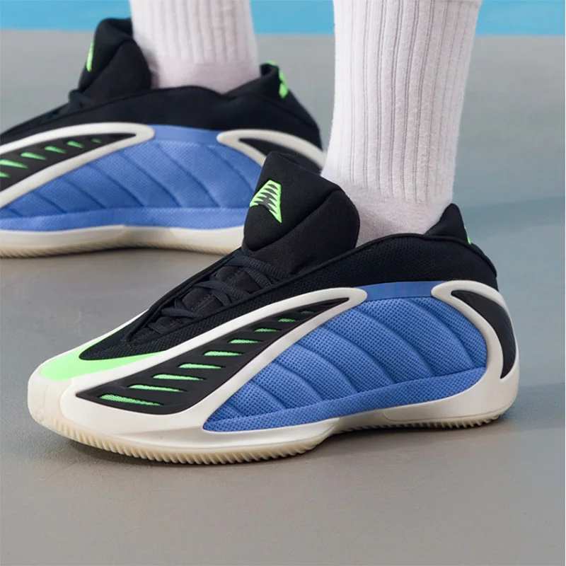 adidas  Blue Black Neon Green Basketball Shoes  Breathable Mesh Non Slip Cushion Athletic Sneakers Men JR4359