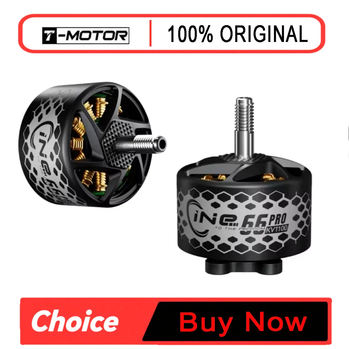 T-Motor Cine66 PRO 1100KV Brushless Motor for 6S Long Range FPV Drone Cinelifter Build with 6-7 Inch Propeller Freestyle