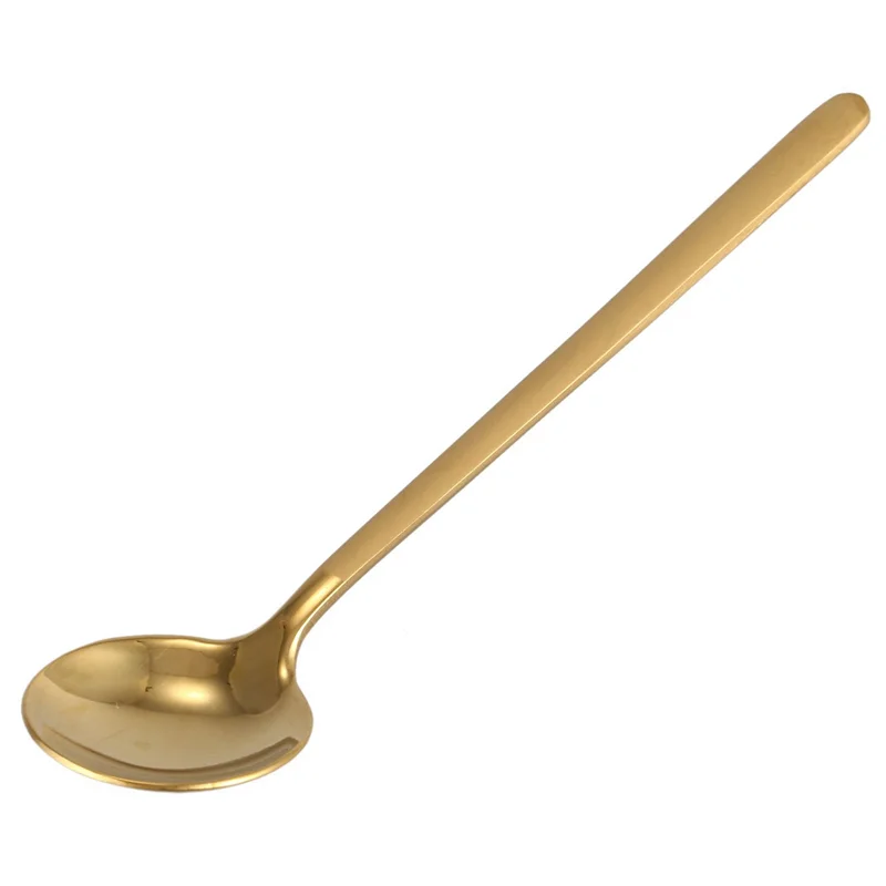 

AA49 20Pcs Round Shape Coffee Spoon Stainless Steel Mini Teaspoons Sugar Dessert Spoon Ice Cream Soup Spoon(Gold)