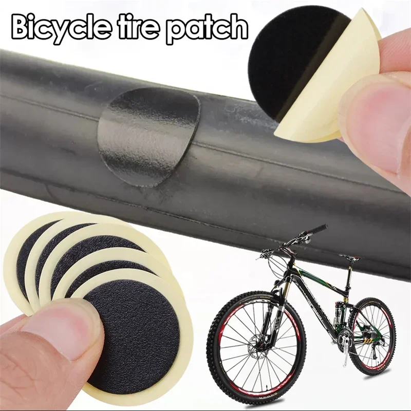Bicycle Tire 1-50pcs repair tool set Glue-free Tire Patches Bike Tire Patch Tool No-glue Adhesive Quick Drying Bike Accessories