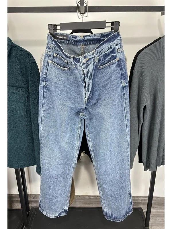 

New Men's Casual Loose Straight Leg Jeans 2553370 Waed Effect Long Trousers Comfortable Cotton Denim Youth Faion