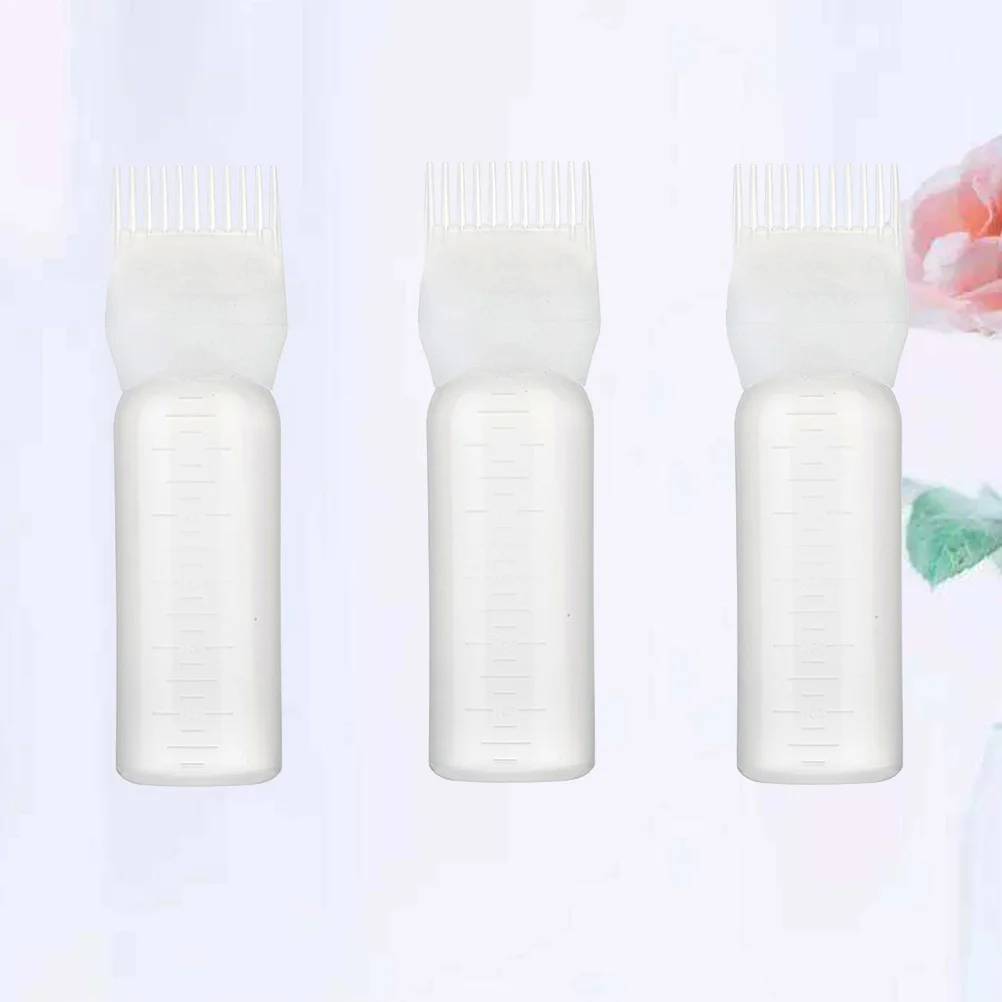 3Pcs Hair Coloring Bottle Dyeing Comb White Salon Hairdresser Tool for Precise Root Application Easy Clean Hair Applicator - Image 6