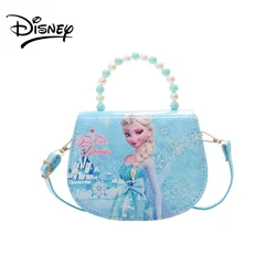 Disney Children's Bag Frozen Princess Shoulder Bag Fashion Pearl Tote for Girl Kids Toddler Cartoon Crossbody Bag Purse 2023 New