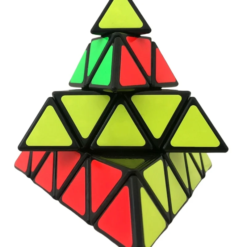 Sengso quarta ordem pirâmide cubo mágico forma estranha cubo de velocidade quebra-cabeça brinquedo crianças presente cubo mágico quebra-cabeça