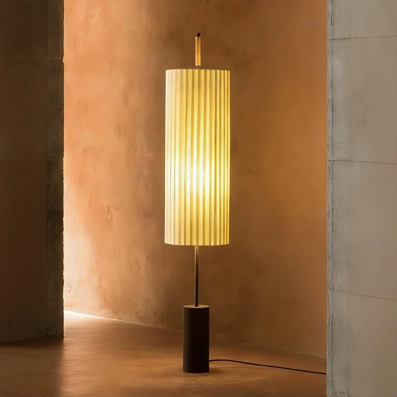 Floor lamp retro fabric decorative ambient light