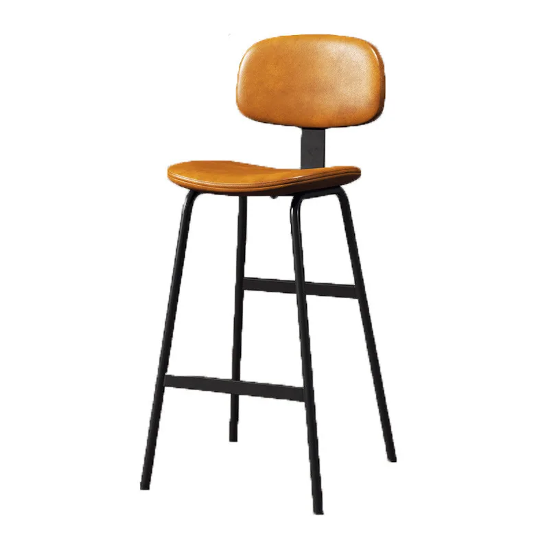 Nordic Modern Light Luxury Bar Chair Home Leisure Back Chair Bar High Stool Cafe Wrought Iron High Chair