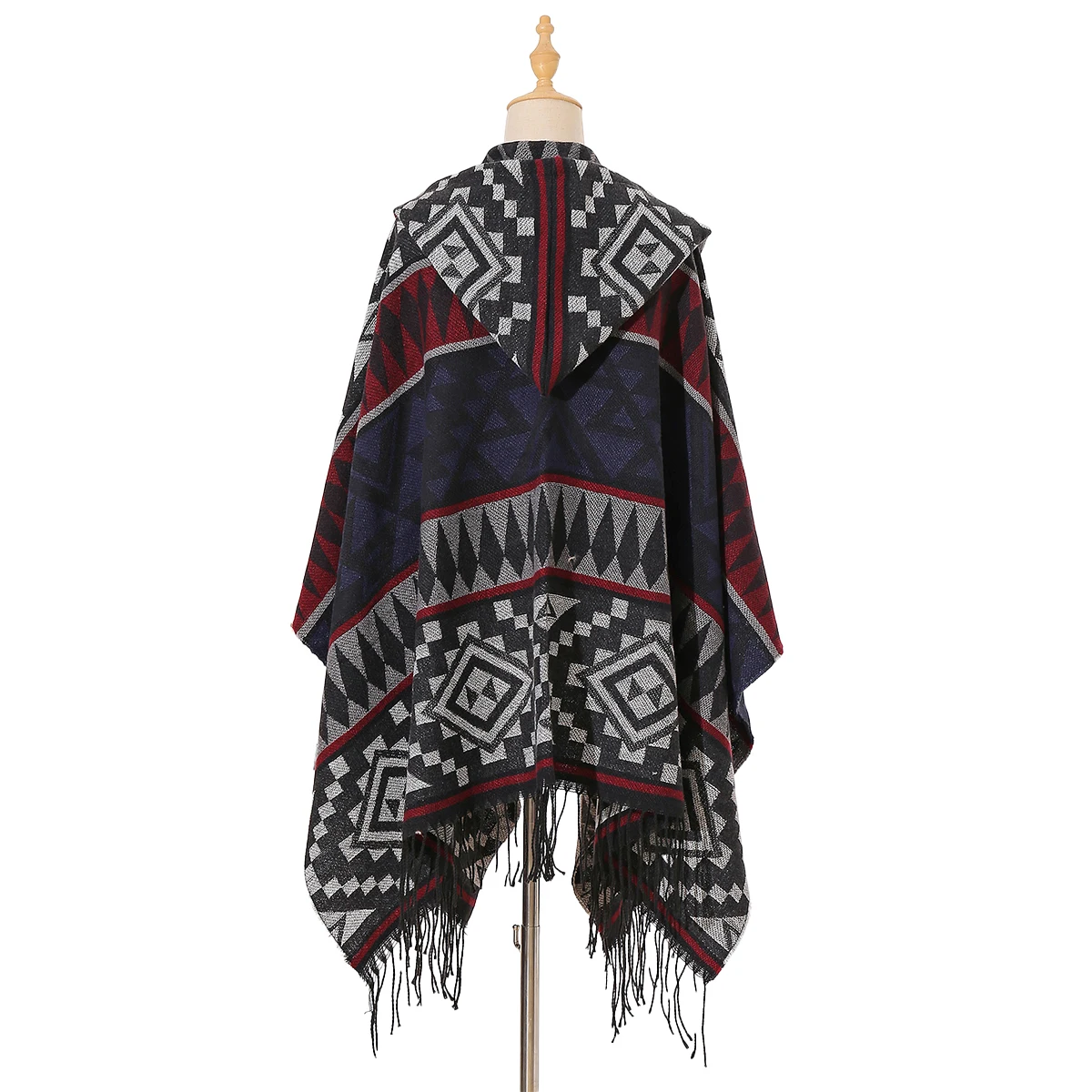 

New Cotton Blended Blanket Cloak Hoodie Thick Scarf Women's Autumn and Winter Warm Multi functional Cloak Windproof Coat