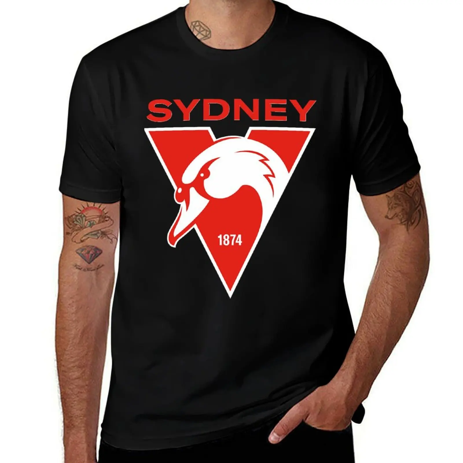 Sydney the Bloods Swans Haughty Swannies-\ts \t T-Shirt t shirts for man cotton funny T-Shirt