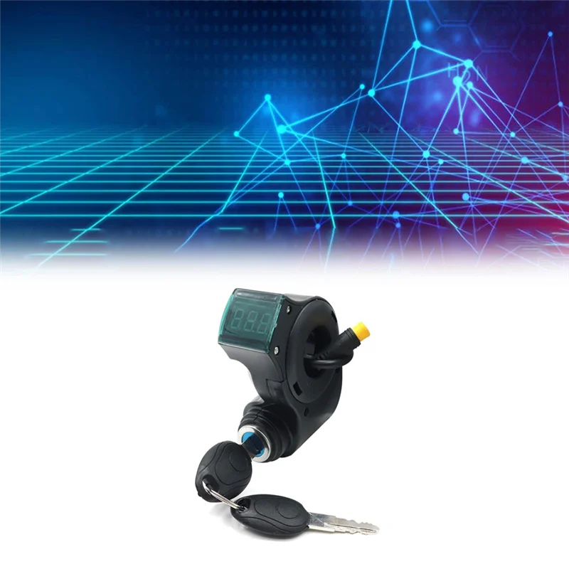 A48I E-Bike Lgnition Lock Key Thumb Throttle Voltmeter Digital Voltage Display Switch 3Pin for KUGOO M4 XiaoMi M365 Universal