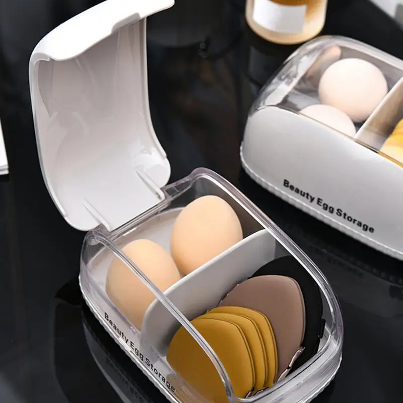 Makeup Sponge Holder Case Portable Dustproof Cosmetic Egg Storage Box Multifunctional Beauty Tools Storage Box Make Up Blender