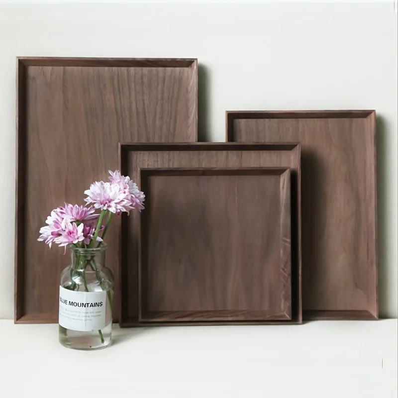 

Black Walnut Wooden Tray Serving Tray tea tray & Breakfast Serving For Home Kitchen Restaurant Hotel Kitchen Decors